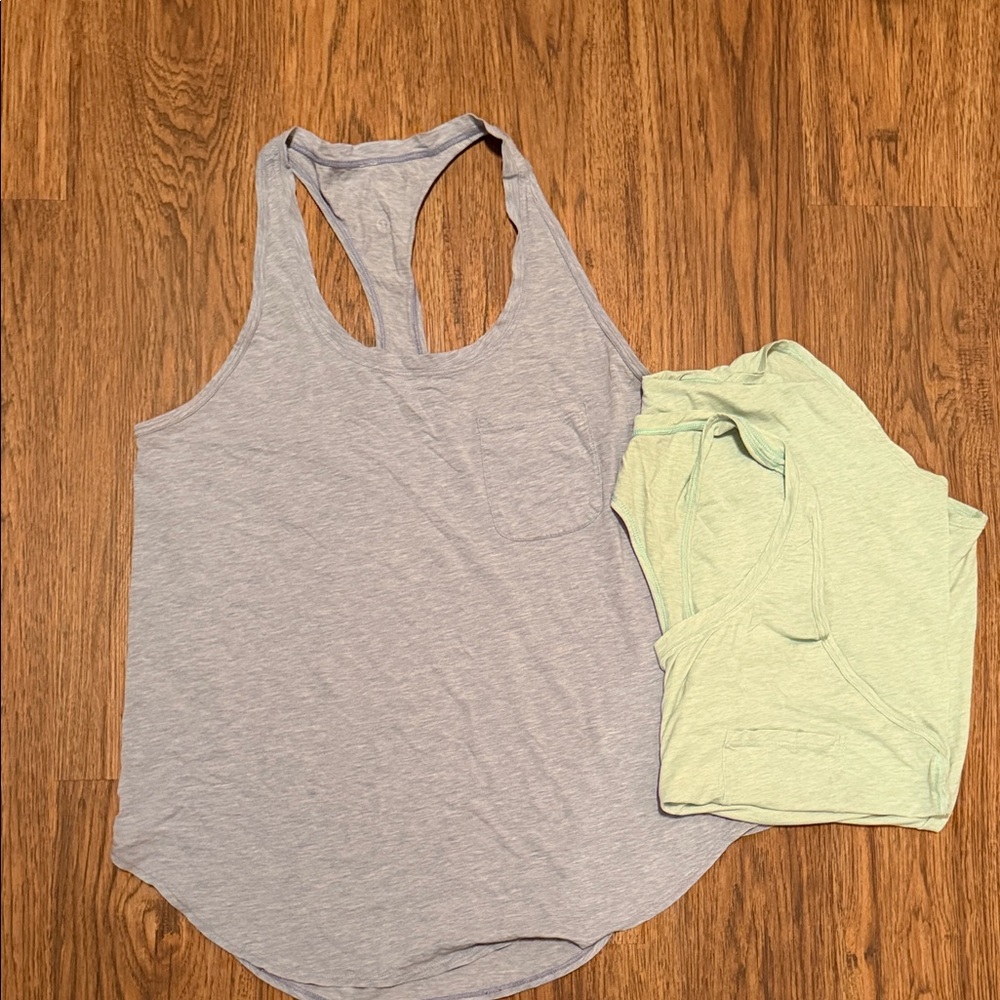 Blue and Mint Racerback Tank Tops